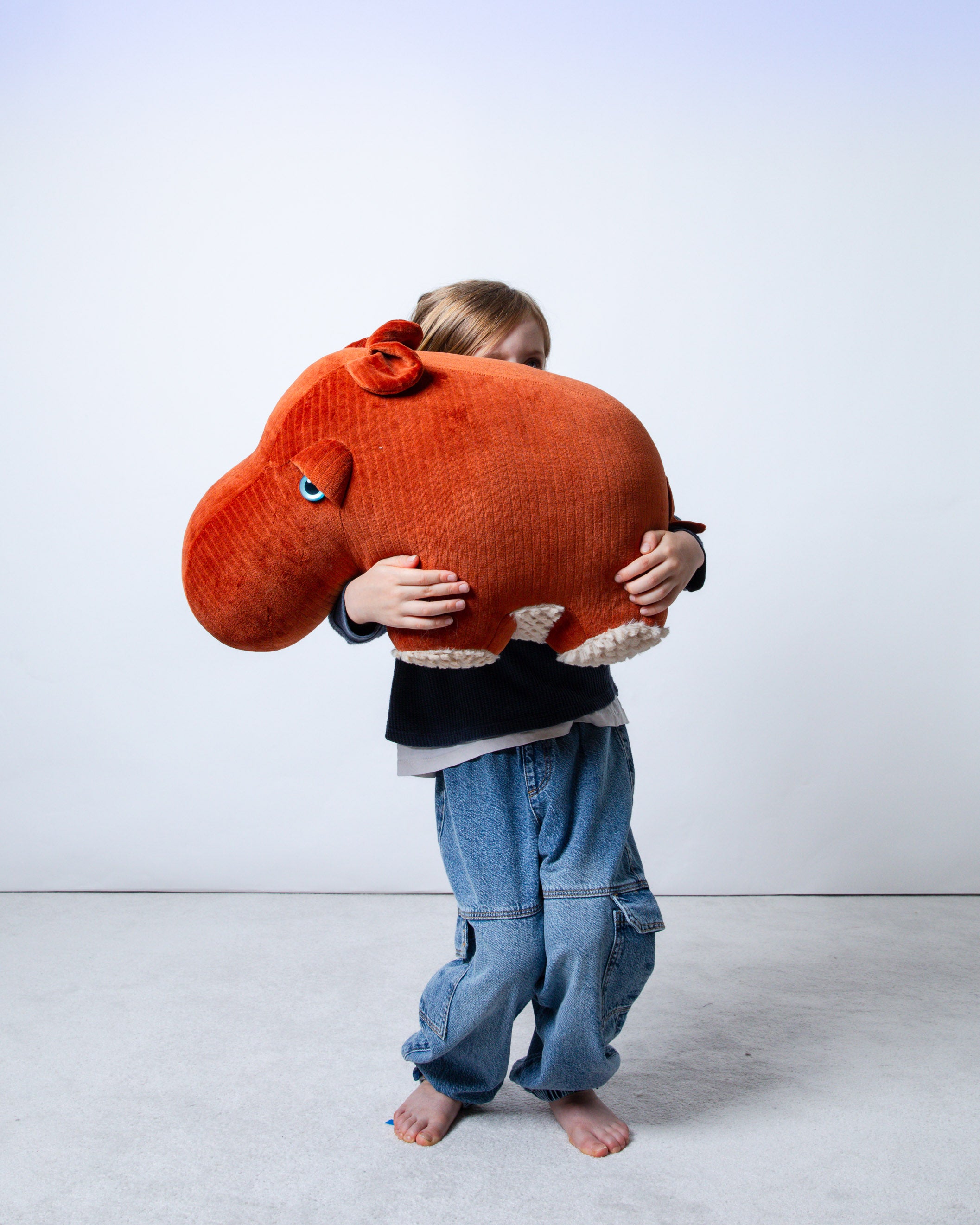 BigStuffed Full Fur Hippo Plush Companion
