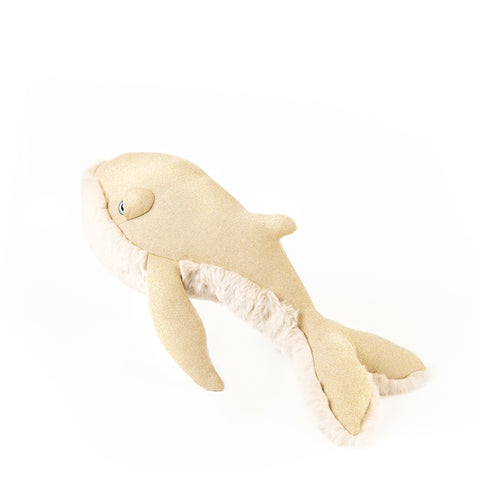 The Gold Whale Stuffed Animal Plushie Gold Small by BigStuffed