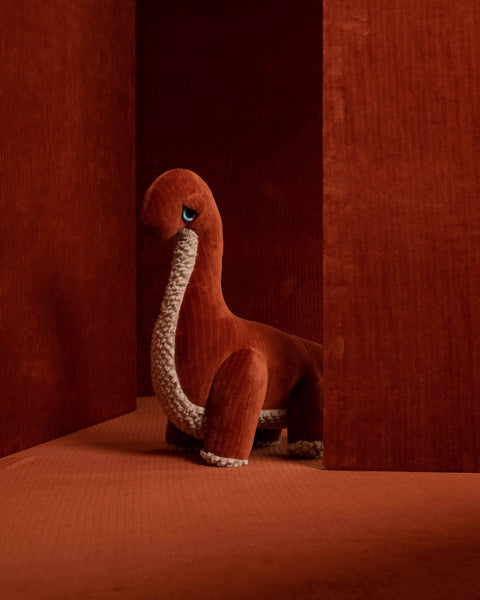 The Velvet Dino Stuffed Animal Plushie Red Small by BigStuffed