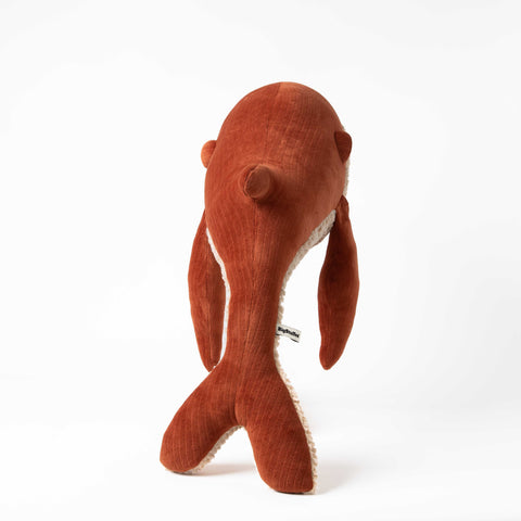 The Velvet Whale Stuffed Animal Plushie Red Big by BigStuffed