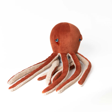 The Velvet Octopus Stuffed Animal Plushie Red Big by BigStuffed