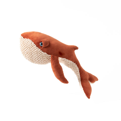 The Velvet Whale Stuffed Animal Plushie Red Small by BigStuffed