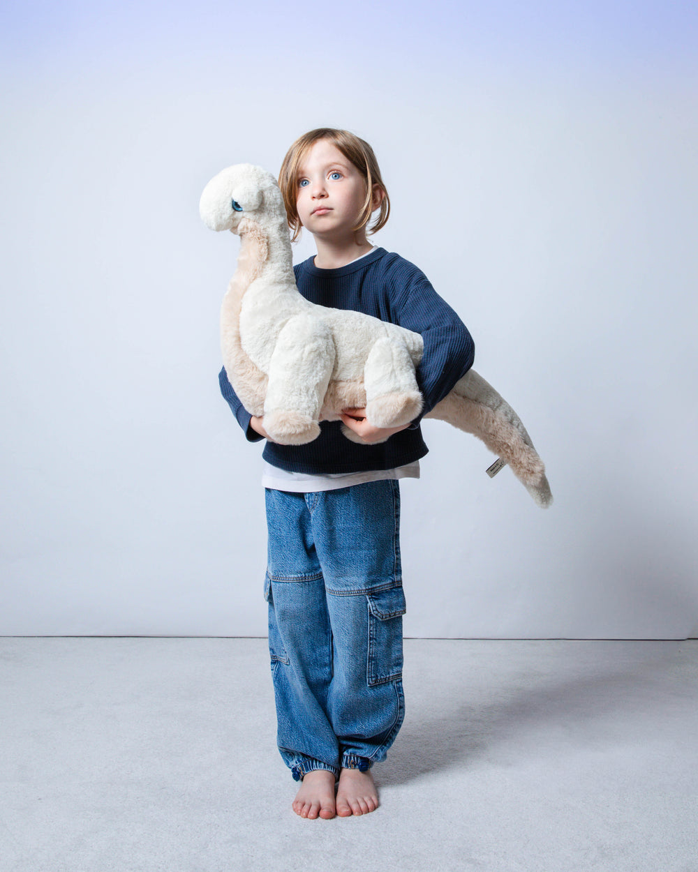 The Dinosaur Stuffed Animal Plushie Beige Fur Small by BigStuffed