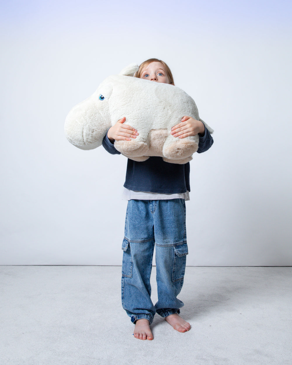 The Hippo Stuffed Animal Plushie Beige Fur Big by BigStuffed
