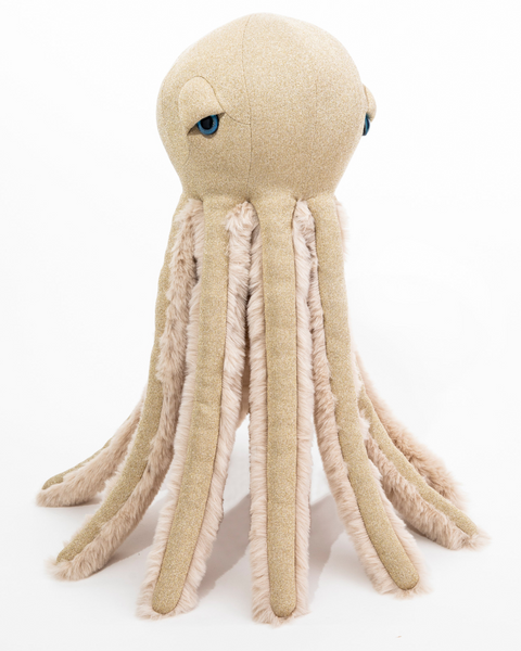 The Gold Octopus Stuffed Animal Plushie Gold Small by BigStuffed