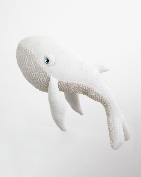 The Whale Stuffed Animal Plushie Albino Small by BigStuffed