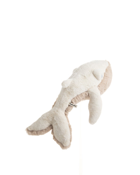 The Whale Stuffed Animal Plushie Beige fur Small by BigStuffed