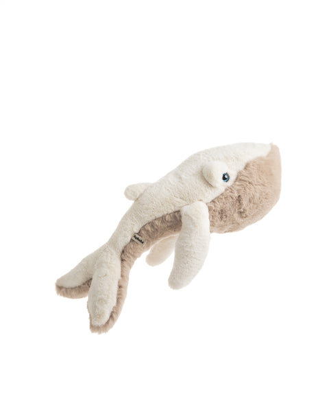 The Whale Stuffed Animal Plushie Beige fur Small by BigStuffed