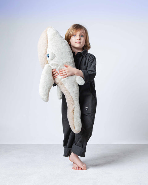 The Whale Stuffed Animal Plushie Beige fur Big by BigStuffed