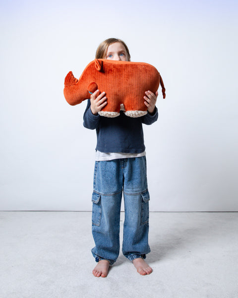 The Rhino Stuffed Animal Plushie Red Velvet Small by BigStuffed