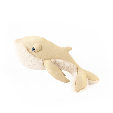 The Gold Whale Stuffed Animal Plushie Gold Small by BigStuffed
