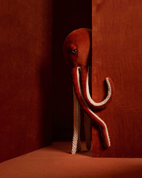 The Velvet Octopus Stuffed Animal Plushie Red Big by BigStuffed
