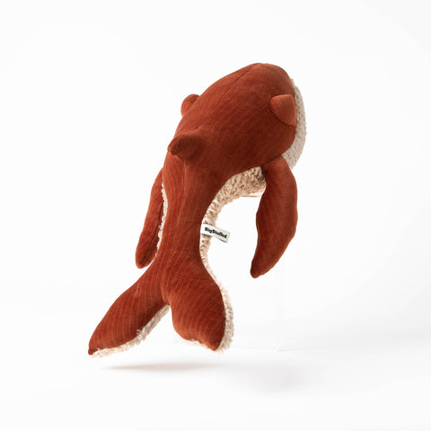 The Velvet Whale Stuffed Animal Plushie Red Small by BigStuffed