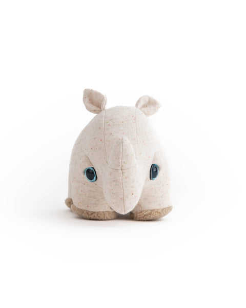 The Mini Rhino Stuffed Animal Plushie Ivory Mini by BigStuffed