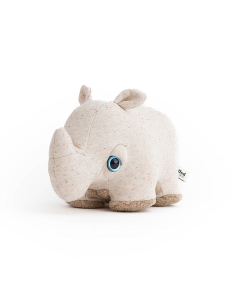 The Mini Rhino Stuffed Animal Plushie Ivory Mini by BigStuffed