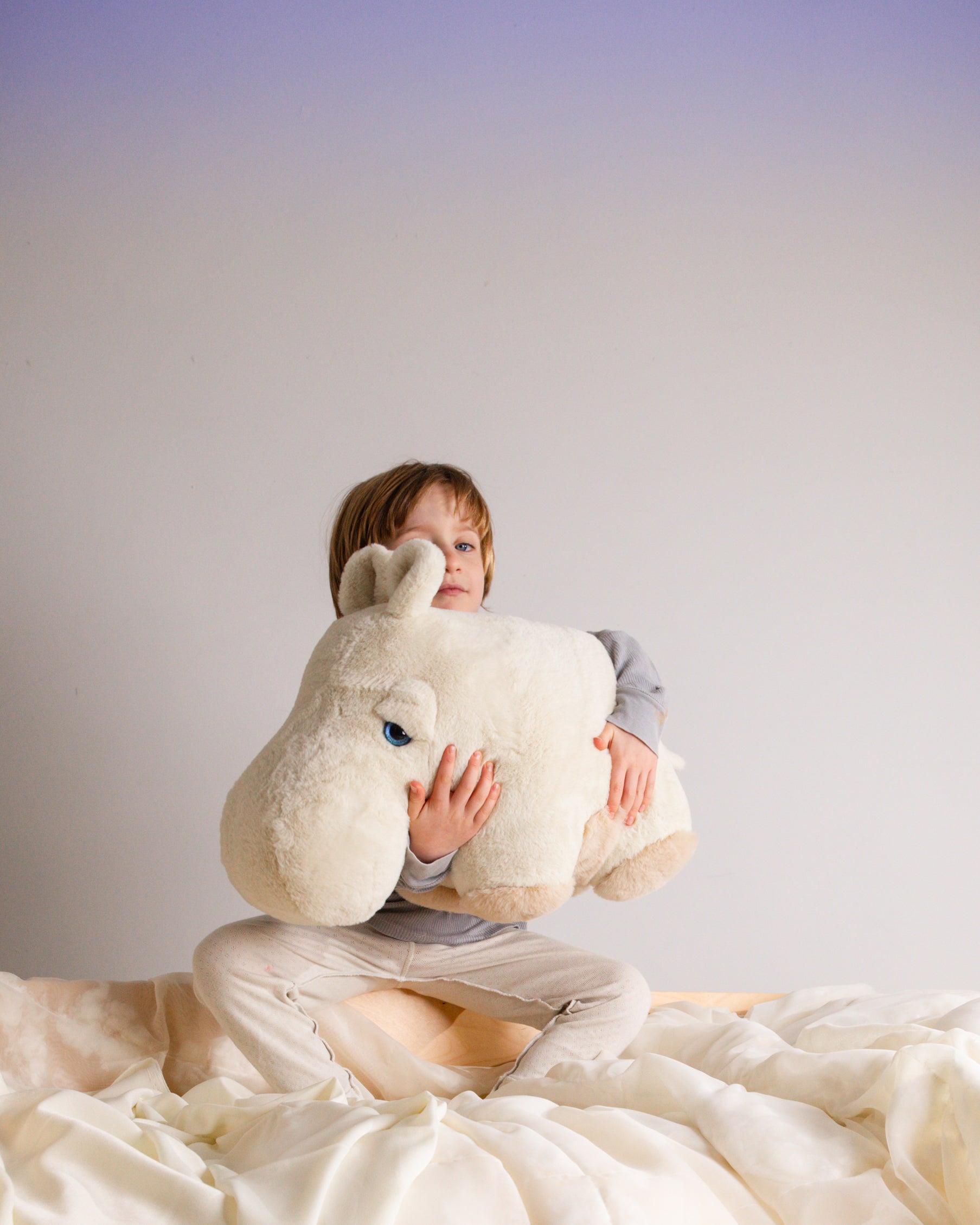 BigStuffed Full Fur Hippo Plush Companion