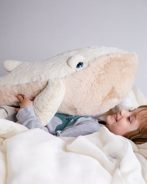 The Whale Stuffed Animal Plushie Beige fur Big by BigStuffed