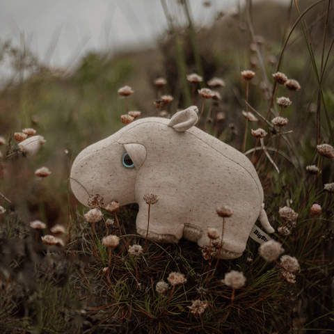 The Mini Hippo Stuffed Animal Plushie Ivory Mini by BigStuffed