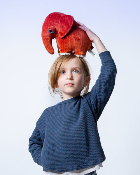 The Mini Elephant Stuffed Animal Plushie Red Velvet Mini by BigStuffed