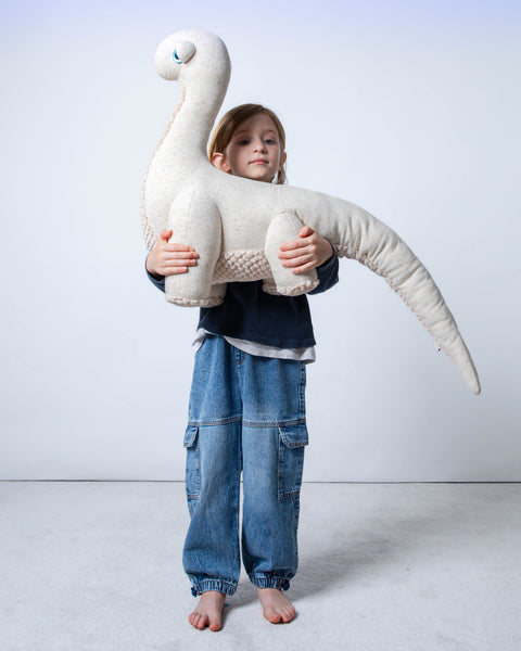 The Dinosaur Stuffed Animal Plushie Ivory Big by BigStuffed