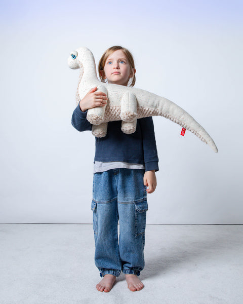 The Dinosaur Stuffed Animal Plushie Ivory Small by BigStuffed