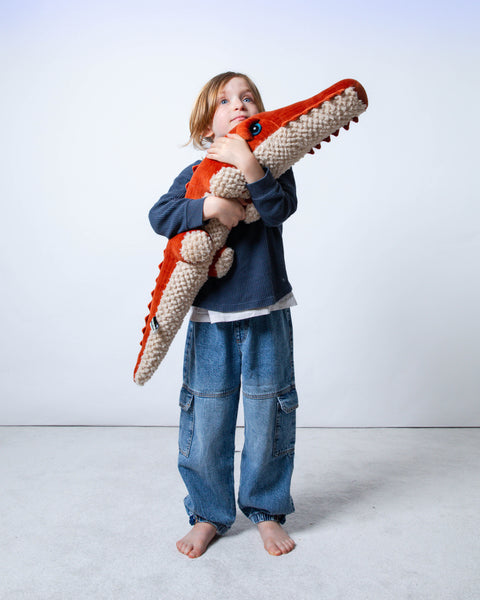 The Crocodile Stuffed Animal Plushie Red Velvet Big by BigStuffed