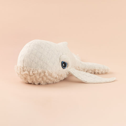 The Mini Whale Stuffed Animal Plushie Albino Fur Mini by BigStuffed