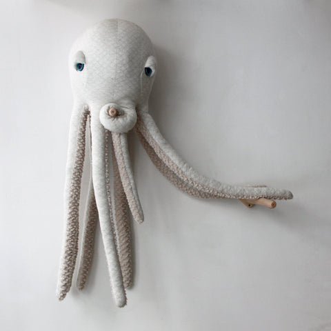 The Octopus Stuffed Animal Plushie Albino Big by BigStuffed
